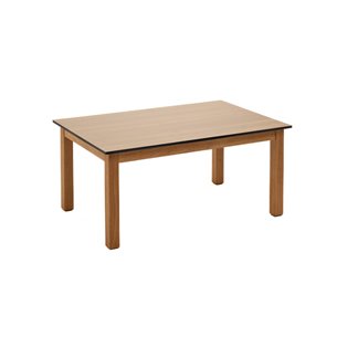 "Канны" журнальный столик из HPL 90х60, H40, основание дуб, цвет столешницы "дуб"