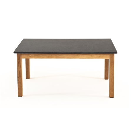 "Канны" журнальный столик из HPL 90х60, H40, основание дуб, цвет столешницы "серый гранит"