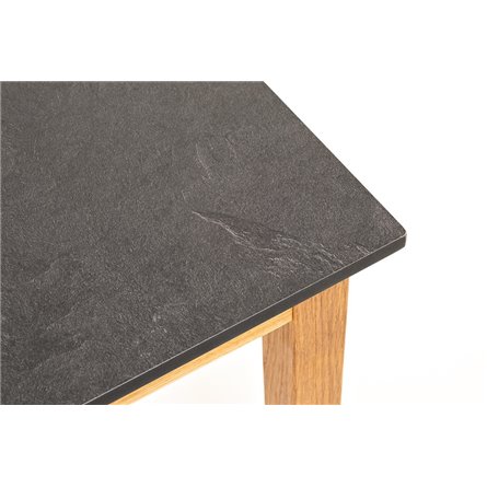"Канны" журнальный столик из HPL 90х60, H40, основание дуб, цвет столешницы "серый гранит"