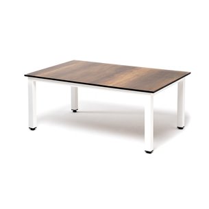 "Канны" журнальный столик из HPL 90х60, H40, каркас белый, цвет столешницы "дуб"