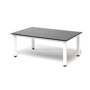 "Канны" журнальный столик из HPL 90х60, H40, каркас белый, цвет столешницы "серый гранит"