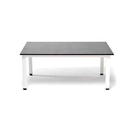 "Канны" журнальный столик из HPL 90х60, H40, каркас белый, цвет столешницы "серый гранит"