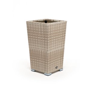 "Капучино" кашпо для цветов плетеное из искусственного ротанга, цвет бежевый