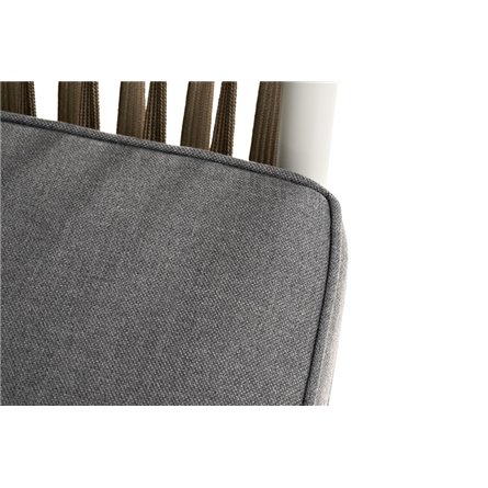 "Касабланка" диван 2-местный плетеный из роупа, каркас алюминий светло-серый (RAL7035) муар, роуп серо-коричневый 23мм, ткань се