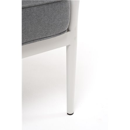 "Касабланка" кресло плетеное из роупа, каркас алюминий светло-серый (RAL7035) муар, роуп серо-коричневый 23мм, ткань серая 017