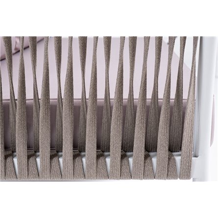 "Касабланка" правый модуль плетеный из роупа, каркас алюминий светло-серый (RAL7035) муар, роуп серо-коричневый 23мм, ткань беже