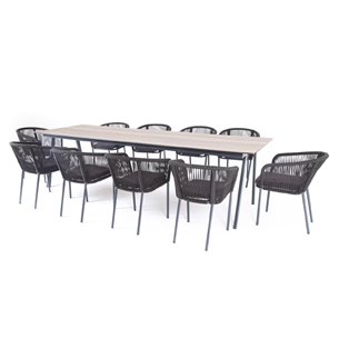 "Куба" обеденная группа на 10 персон, стол HPL "дуб", круглый роуп