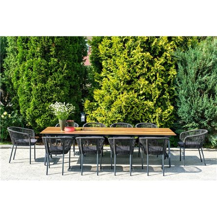 "Куба" обеденная группа на 10 персон, стол HPL "дуб", круглый роуп