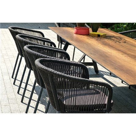 "Куба" обеденная группа на 10 персон, стол HPL "дуб", круглый роуп