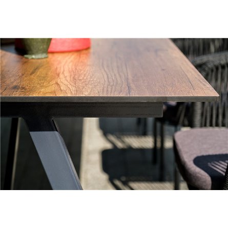 "Куба" обеденная группа на 10 персон, стол HPL "дуб", круглый роуп