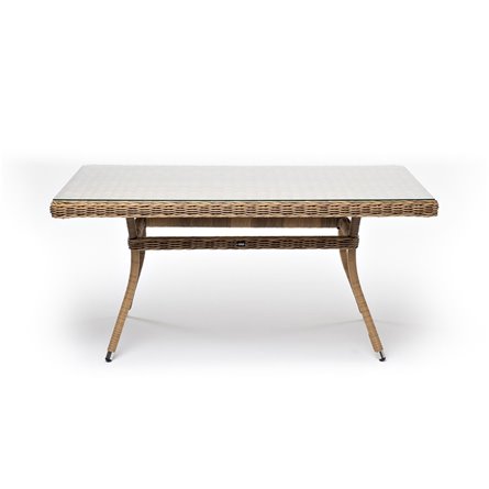 "Латте" плетеный стол из искусственного ротанга 140х80см, цвет соломенный