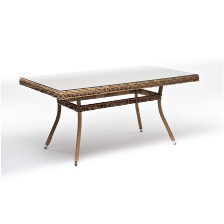 "Латте" плетеный стол из искусственного ротанга 140х80см, цвет соломенный