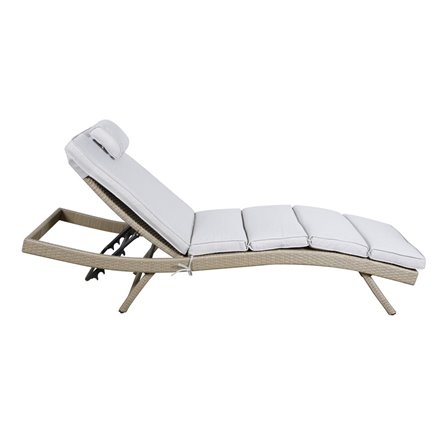 "Лиссабон" шезлонг из искусственного ротанга, цвет соломенный