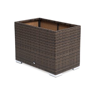 "Лунго" кашпо для цветов большое плетеное из искусственного ротанга, цвет графит