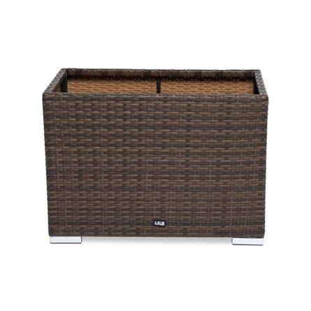 "Лунго" кашпо для цветов большое плетеное из искусственного ротанга, цвет графит