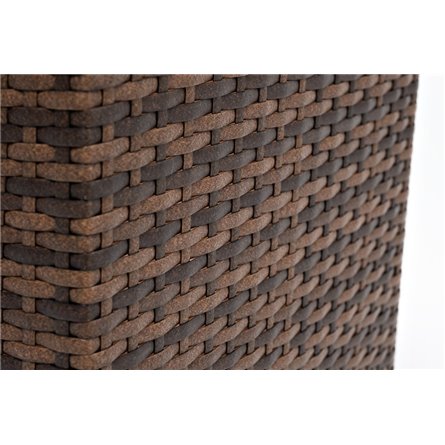 "Лунго" кашпо для цветов большое плетеное из искусственного ротанга, цвет графит