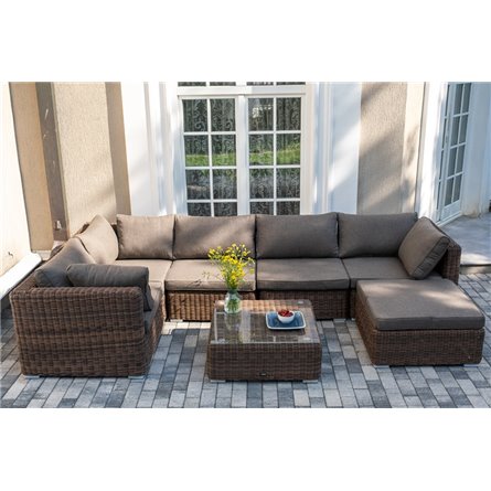 "Капри" трансформирующаяся лаунж-зона из искусственного ротанга, цвет коричневый