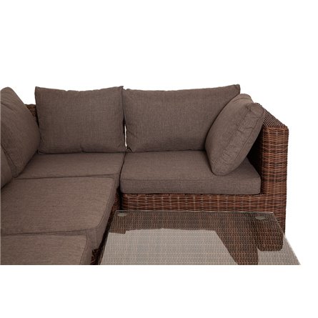 "Капри" трансформирующаяся лаунж-зона из искусственного ротанга, цвет коричневый