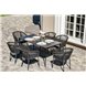 "Малага" обеденная группа на 6 персон со стульями "Марсель", каркас темно-серый, роуп темно-серый