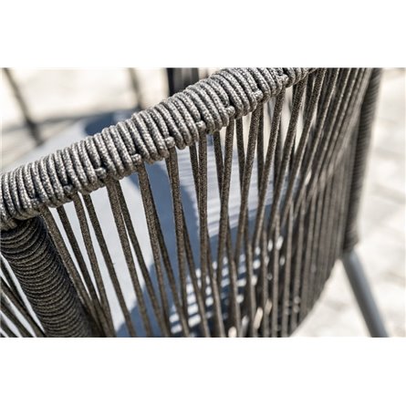 "Малага" обеденная группа на 6 персон со стульями "Марсель", каркас темно-серый, роуп темно-серый