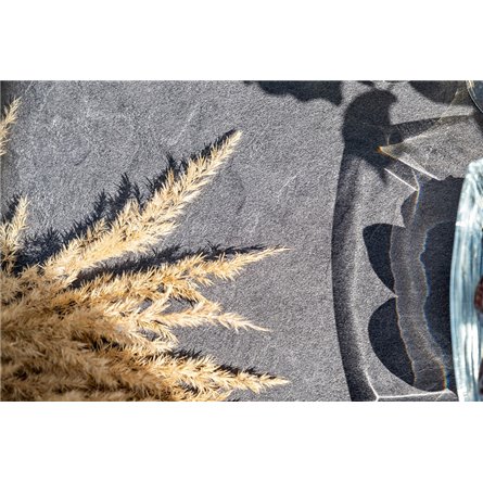 "Малага" обеденная группа на 6 персон со стульями "Марсель", каркас темно-серый, роуп темно-серый