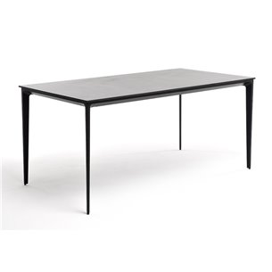 "Малага" обеденный стол из HPL 140х80см, цвет "серый гранит", каркас черный