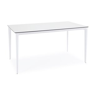 "Малага" обеденный стол из HPL 160х80см, цвет молочный, каркас белый