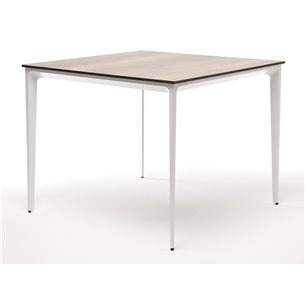 "Малага" обеденный стол из HPL 90х90см, цвет "дуб", каркас белый