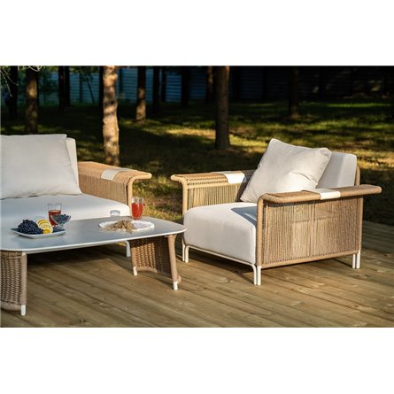 "Мальдивы" лаунж-зона из искусственного ротанга, цвет соломенный