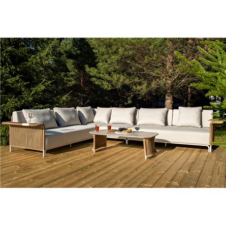 "Мальдивы" трансформирующаяся лаунж-зона из искусственного ротанга, цвет соломенный