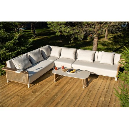 "Мальдивы" трансформирующаяся лаунж-зона из искусственного ротанга, цвет соломенный