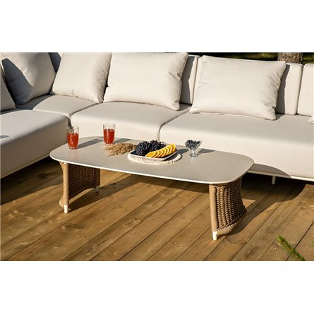 "Мальдивы" трансформирующаяся лаунж-зона из искусственного ротанга, цвет соломенный