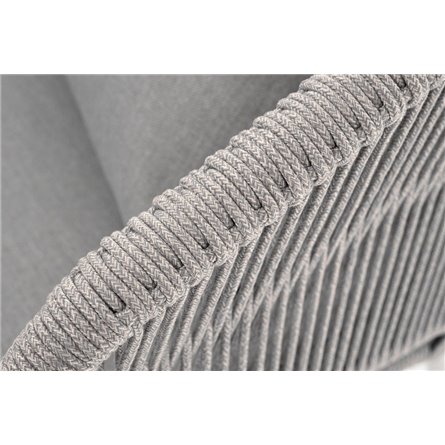 "Милан" диван 2-местный плетеный из роупа, каркас алюминий светло-серый (RAL7035) муар, роуп серый меланж круглый, ткань светло-