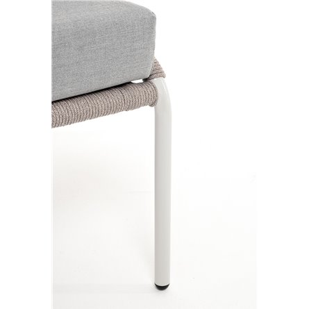 "Милан" диван 2-местный плетеный из роупа, каркас алюминий светло-серый (RAL7035) муар, роуп серый меланж круглый, ткань светло-