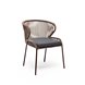 "Милан" стул плетеный из роупа, каркас алюминий коричневый (RAL8016) муар, роуп коричневый круглый, ткань темно-серая 027 "Милан" стул плетеный из роупа, каркас алюминий коричневый (RAL8016) муар, роуп коричневый круглый, ткань темно-серая 027
