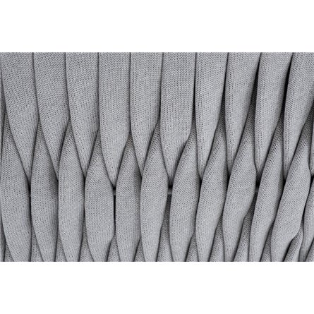 "Каталония" диван модульный плетеный из роупа, основание дуб, роуп темно-серый круглый, ткань темно-серая 027