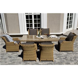"Неаполь" обеденная группа плетеная из искусственного ротанга, цвет соломенный
