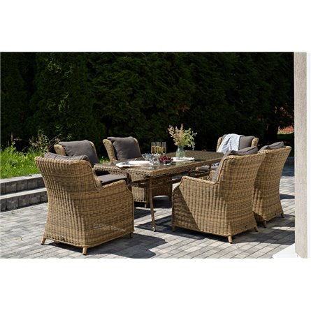 "Неаполь" обеденная группа плетеная из искусственного ротанга, цвет соломенный