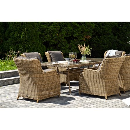 "Неаполь" обеденная группа плетеная из искусственного ротанга, цвет соломенный