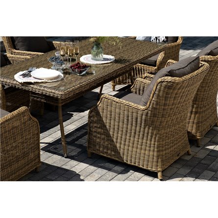 "Неаполь" обеденная группа плетеная из искусственного ротанга, цвет соломенный