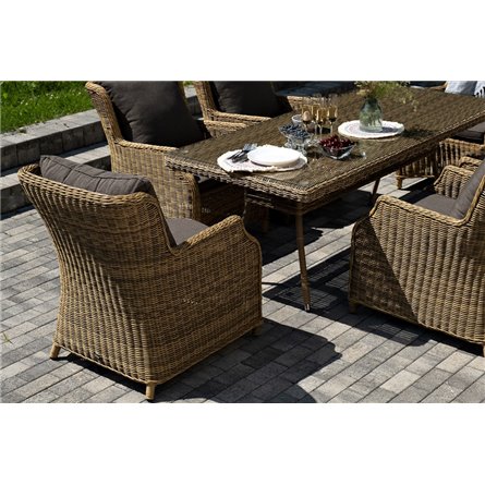 "Неаполь" обеденная группа плетеная из искусственного ротанга, цвет соломенный