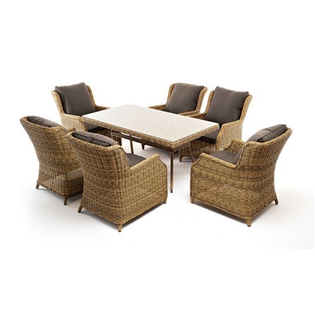 "Неаполь" обеденная группа плетеная из искусственного ротанга, цвет соломенный