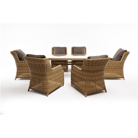 "Неаполь" обеденная группа плетеная из искусственного ротанга, цвет соломенный