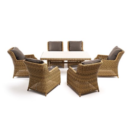 "Неаполь" обеденная группа плетеная из искусственного ротанга, цвет соломенный