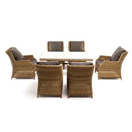 "Неаполь" обеденная группа плетеная из искусственного ротанга, цвет соломенный