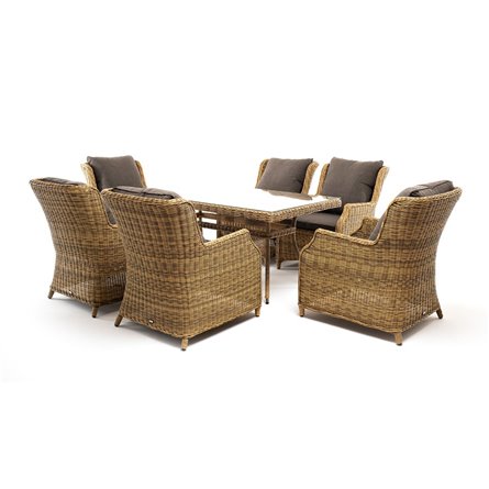 "Неаполь" обеденная группа плетеная из искусственного ротанга, цвет соломенный