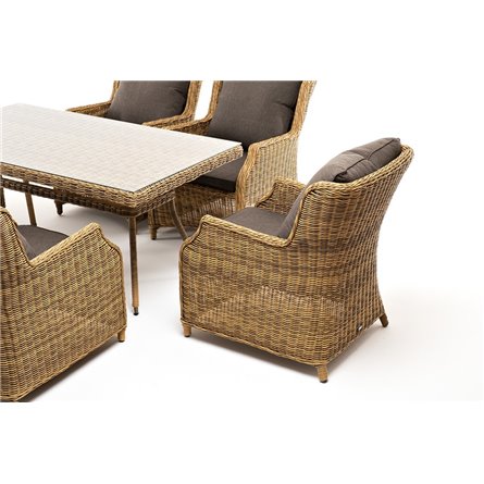 "Неаполь" обеденная группа плетеная из искусственного ротанга, цвет соломенный