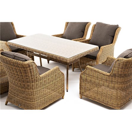 "Неаполь" обеденная группа плетеная из искусственного ротанга, цвет соломенный