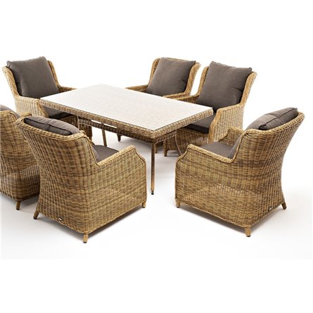 "Неаполь" обеденная группа плетеная из искусственного ротанга, цвет соломенный