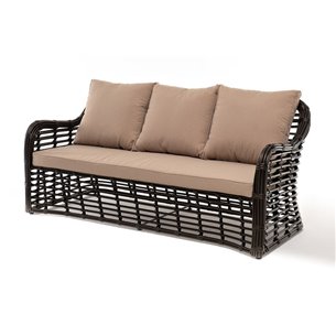 "Ницца" диван из искусственного ротанга трехместный, цвет бронзовый